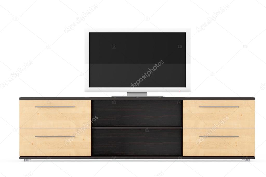 Smart Tv Over Dresser Stock Photo C Doomu 59277639
