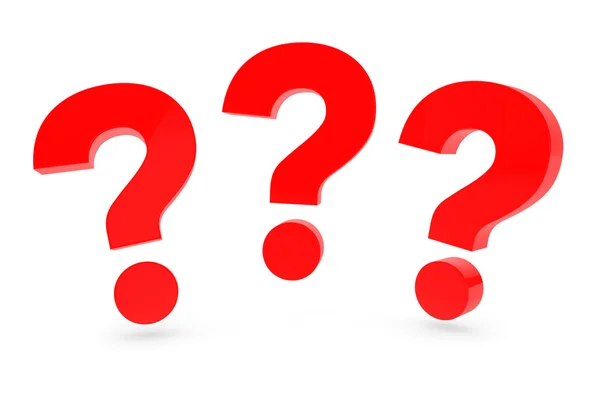 Three red question marks — Stock Photo, Image