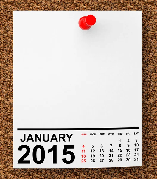 Kalendář leden 2015 — Stock fotografie