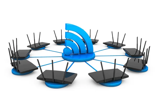Router intorno segnale Wi-Fi — Foto Stock