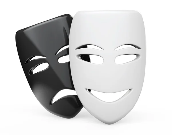 Trajikomik Tiyatro maskeleri. Sad ve gülümseme maskeleri