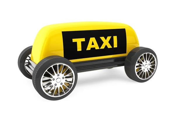 Taxi znak na kołach — Zdjęcie stockowe