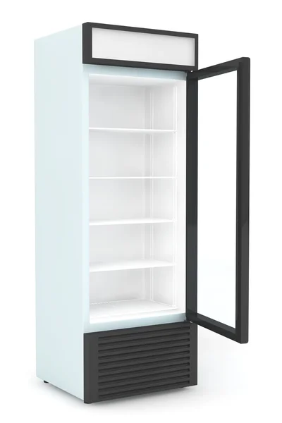 Kühlschrankgetränk mit geöffneter Tür — Stockfoto