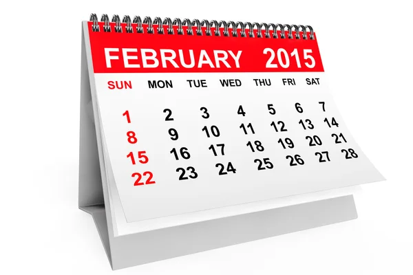 Calendario Febrero 2015 —  Fotos de Stock