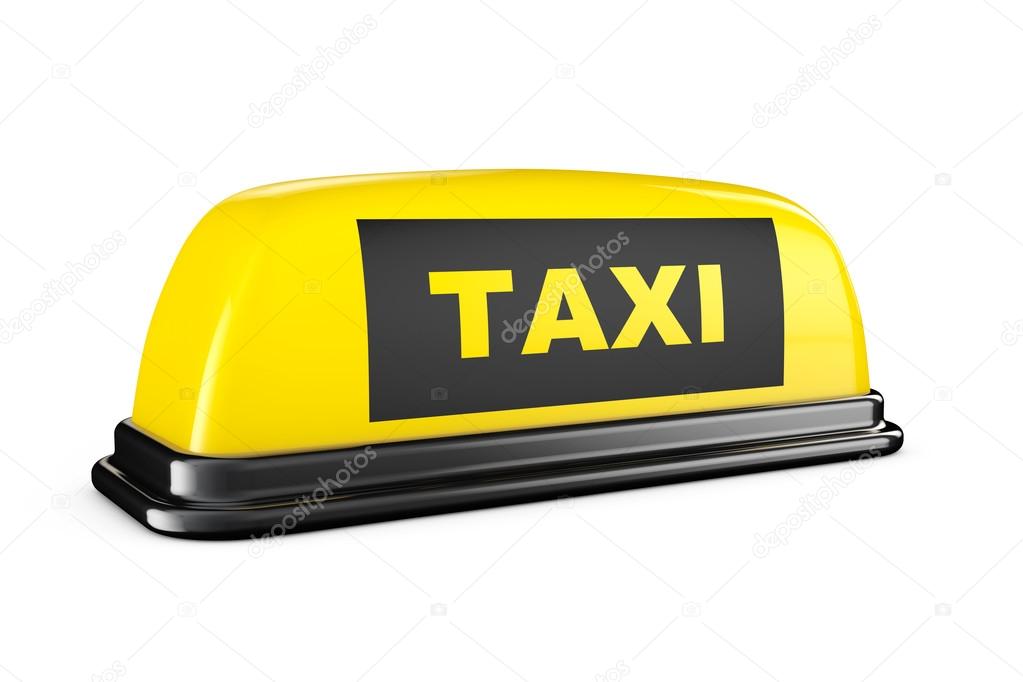 Yellow Taxi Car Roof Sign