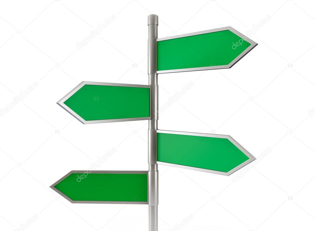 Green arrow road signs 