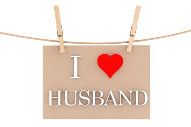 Ben kalp clothespins ile asılı kocasıyla sevgi