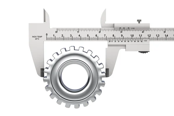 Metal Vernier Caliper with Gear Wheel — Stock Photo, Image