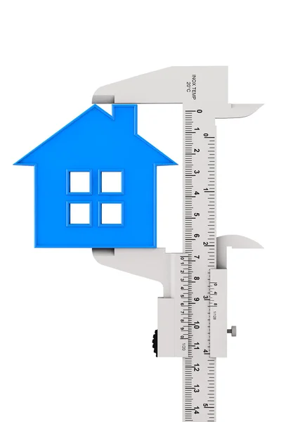 Caliper mide el edificio de la casa — Foto de Stock