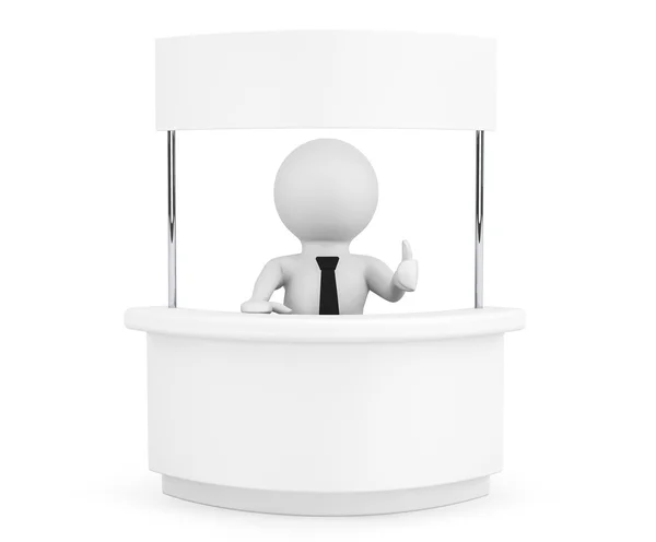 Person with Blank Promotion Stand — Stock Photo, Image