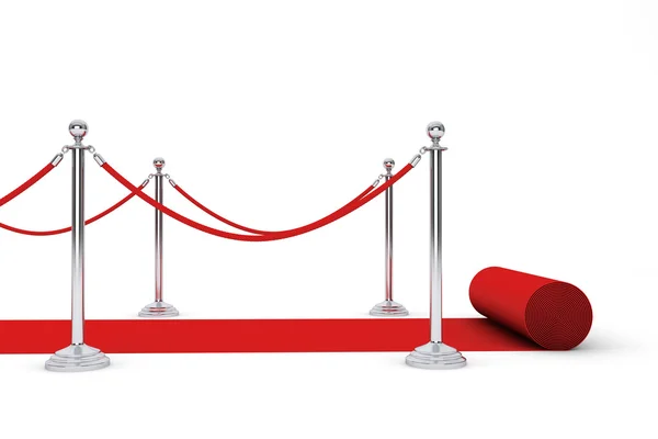 Röda mattan och barriär rep — Stockfoto