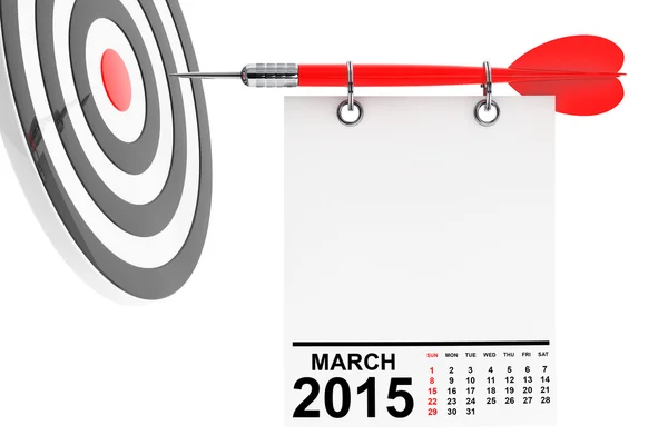 Calendario marzo 2015 con objetivo —  Fotos de Stock