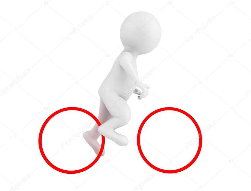3d Person Over Abstract Bike