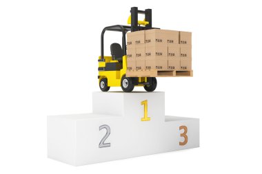 En iyi teslim Concet. Kutuları ile kamyon üzerinde Kazananlar P forklift