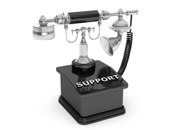 Retro Phone. Vintage Telephone with Support Sign — Stock Photo, Image