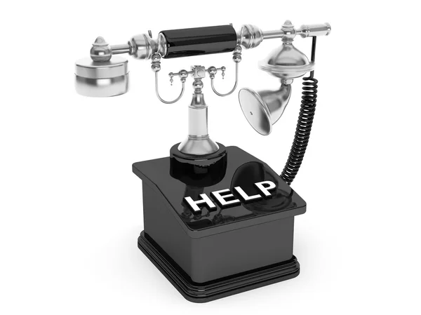 Retro telefoon. Vintage telefoon met Help Sig — Stockfoto