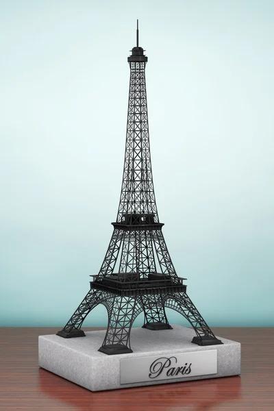 Photo à l'ancienne. Statue tour Eiffel — Photo