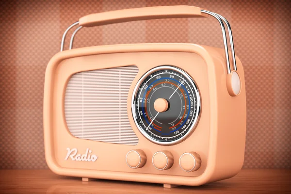 Oude stijl foto. Vintage Radio op tafel — Stockfoto