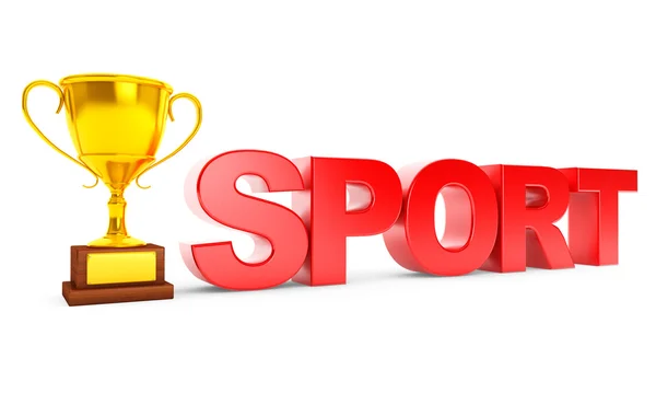 Golden Trophy and Sport Sign — Stock Photo, Image