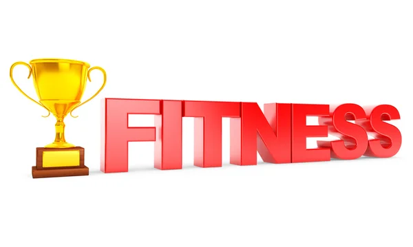 Golden Trophy and Fitness Sign — Stock Photo, Image