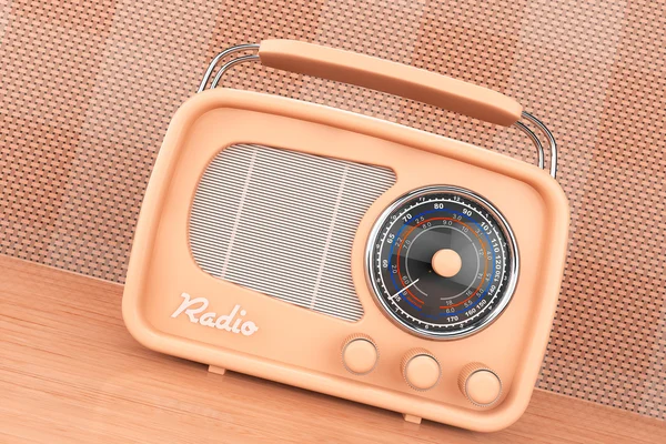 Foto de estilo antigo. Rádio Vintage na mesa — Fotografia de Stock