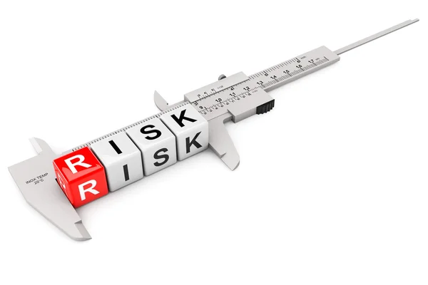 Skjutmått mäta Risk kuber — Stockfoto