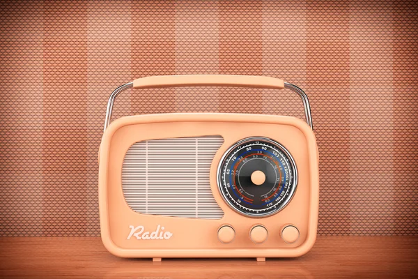 Closeup Vintage Radio op tafel — Stockfoto
