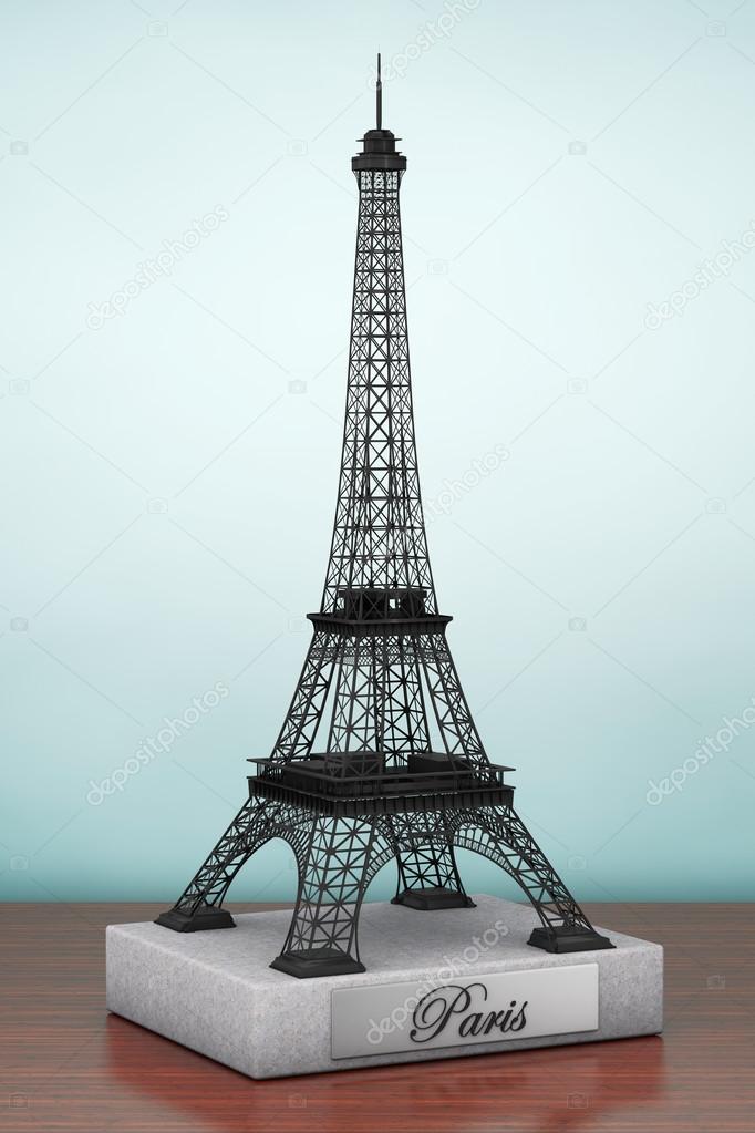 Old Style Photo. Eiffel tower statue