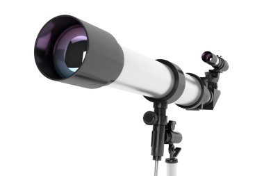 Tripod üzerinde gümüş teleskop 