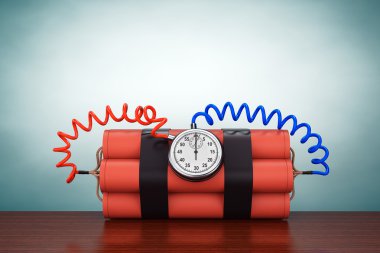 Eski stil fotoğraf. Dynamit Stop Watch fünye ile