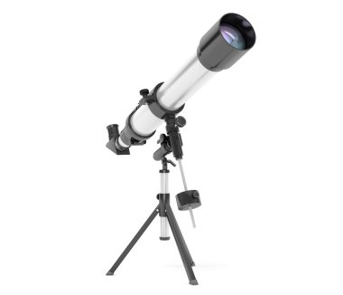Tripod üzerinde gümüş teleskop 