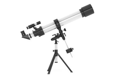 Tripod üzerinde gümüş teleskop 