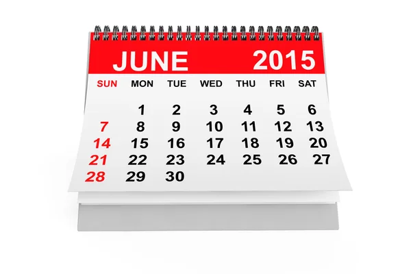 Calendar June 2015 — Stock Photo, Image