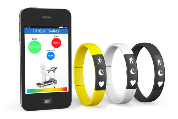 Fitness Trackers with Mobile Phone — Stock Photo, Image