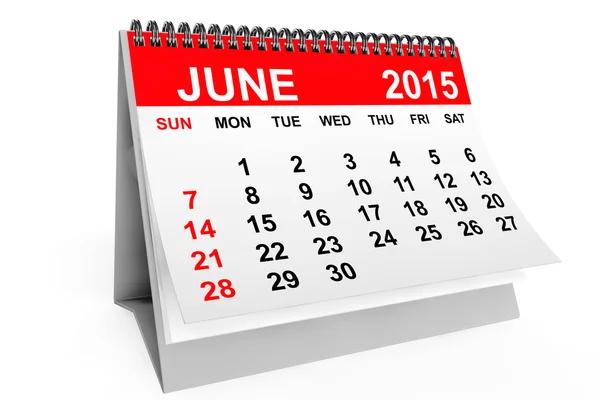 Calendar June 2015 — Stock Photo, Image