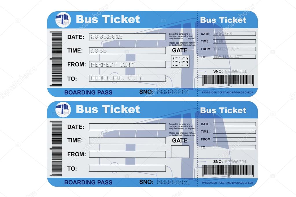 Bus boarding pass tickets 
