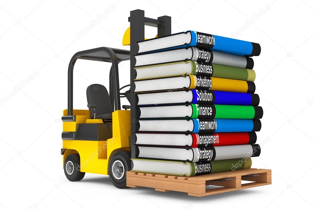 Forklift with Stack of Books 