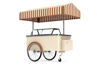 Ice cream cart. 3d rendering clipart