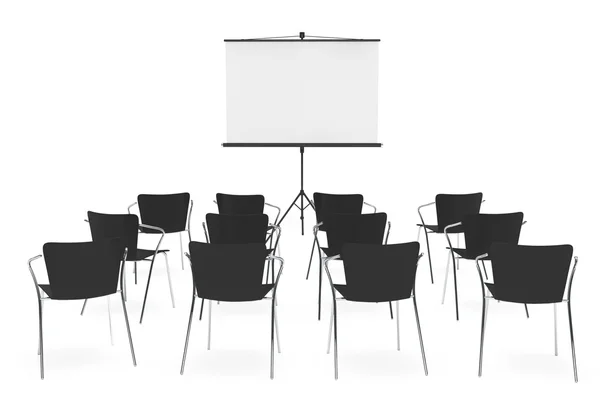 Projection Screen and Chairs — Stock Photo, Image