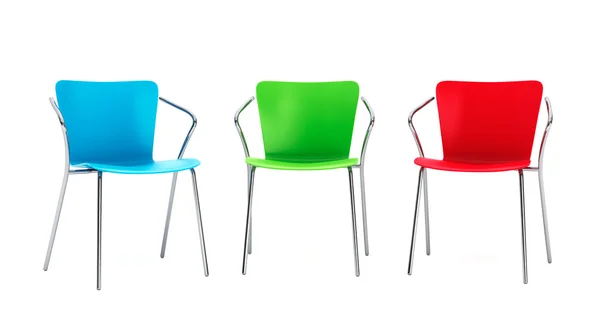 Cadeiras plásticas coloridas — Fotografia de Stock