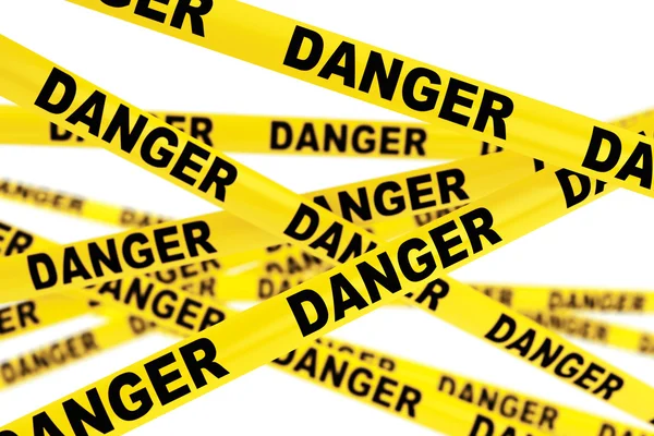 Danger Yellow Tape Strips — Stock Photo, Image