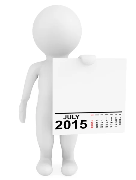 Teken bedrijf kalender juli 2015 — Stockfoto