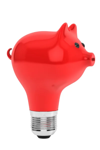 Piggy Bank jako światło żarówka — Zdjęcie stockowe
