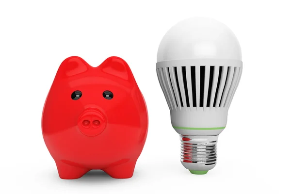 Piggy Bank with Light Bulb — Stock Photo, Image