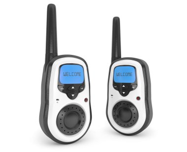 Portable radio transceivers. 3d rendering