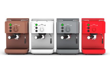 Espresso Coffee Making Machines. 3d rendering