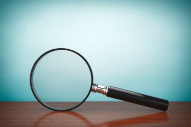 Old Style Photo. Magnifying Glass