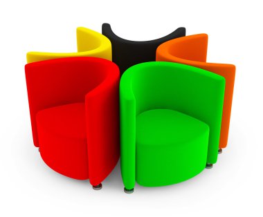 Multicolor Abstract Chairs