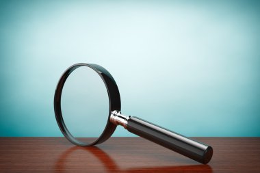 Old Style Photo. Magnifying Glass