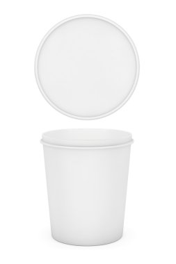 White Food Plastic Tub Bucket Container For Dessert, Yogurt, Ice
